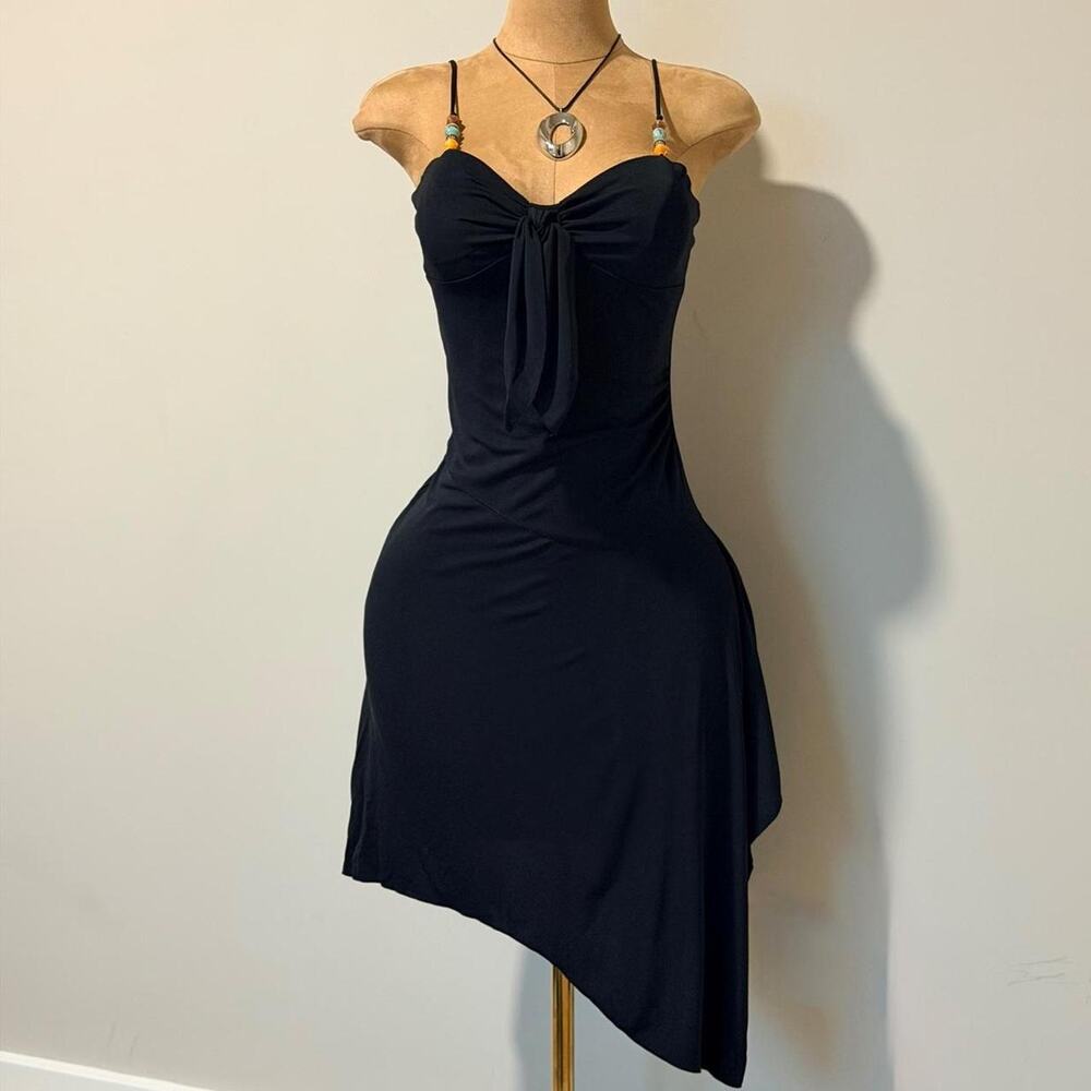 Express black y2k asymmetrical mini
